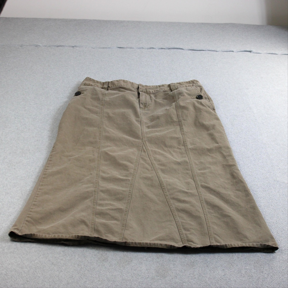 Tommy Hilfiger Jeans Skirt Women 14 Beige A-Line Pockets Utility 90s Y2K READ